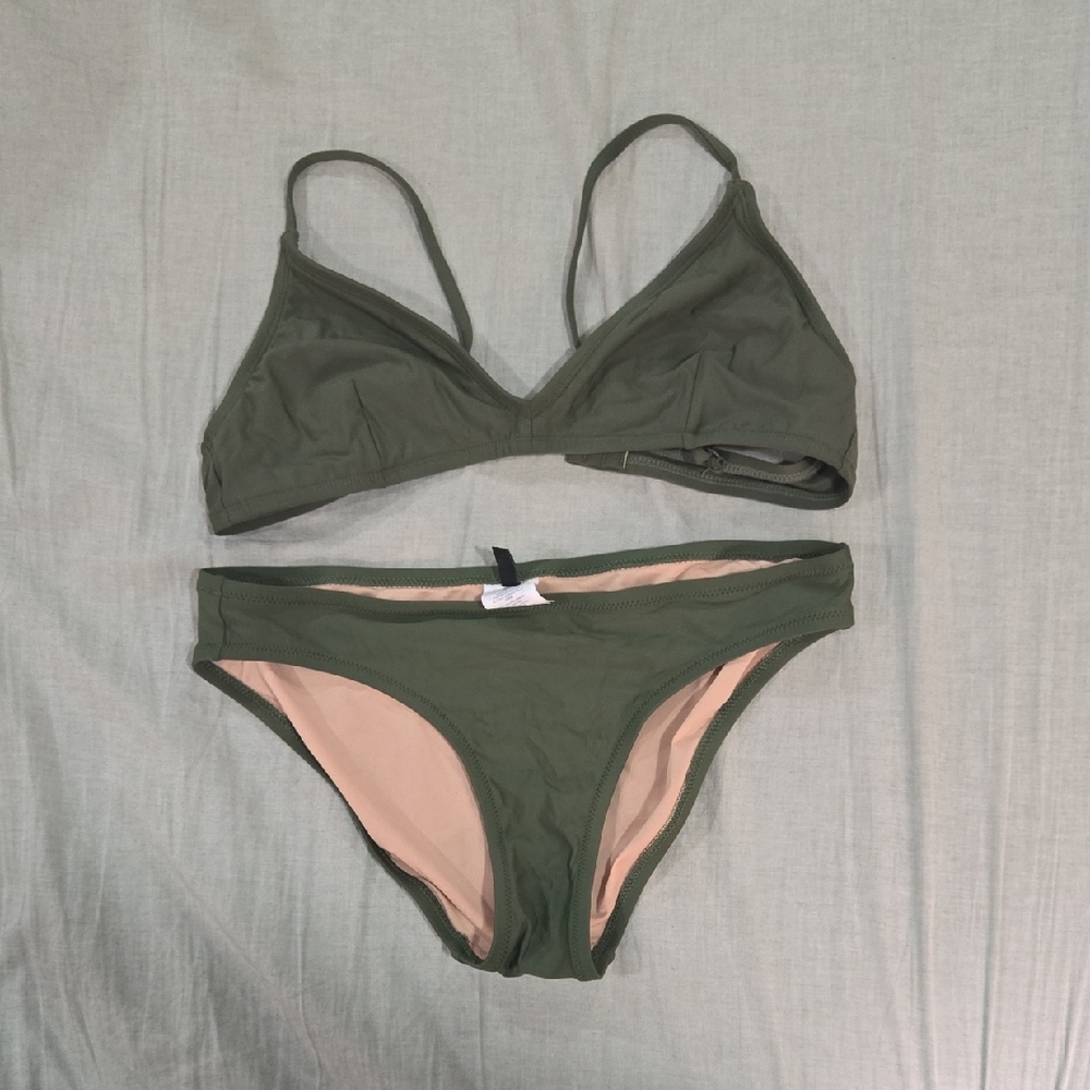J. Crew Deep Green Bikini Set